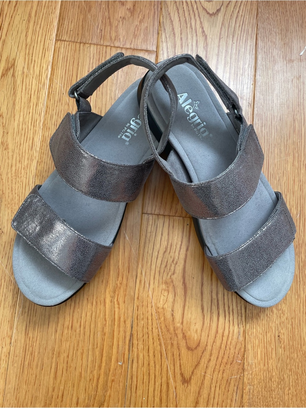 Alegria Lunah Metallic Pewter Bronze Rocker Sandal LUN-126 NWOT EU 41 US 10.5/11
